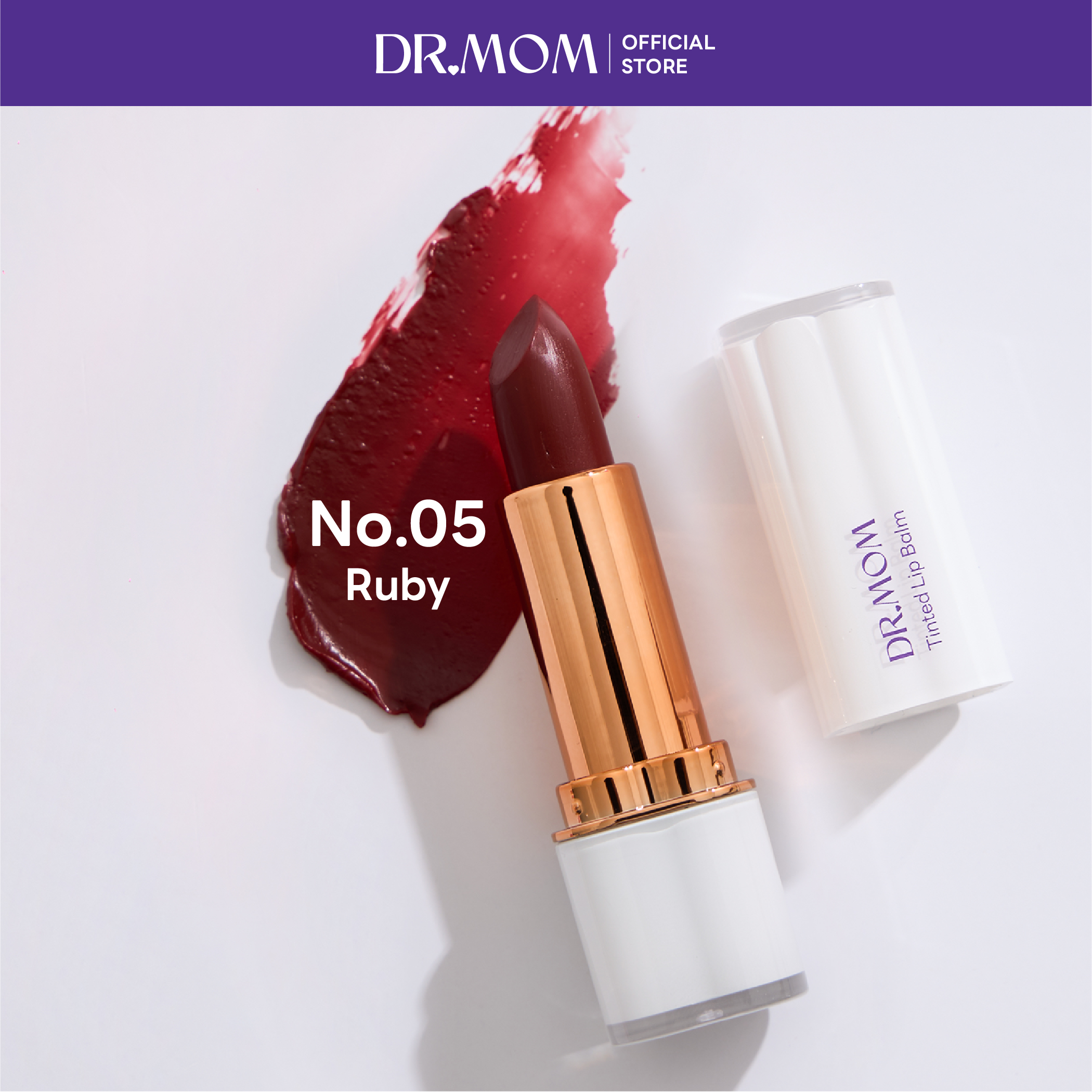 ลิปทินต์บาล์มดอกเตอร์มัม | Dr.Mom Tinted Lip Balm 3.6 g. – RUBY