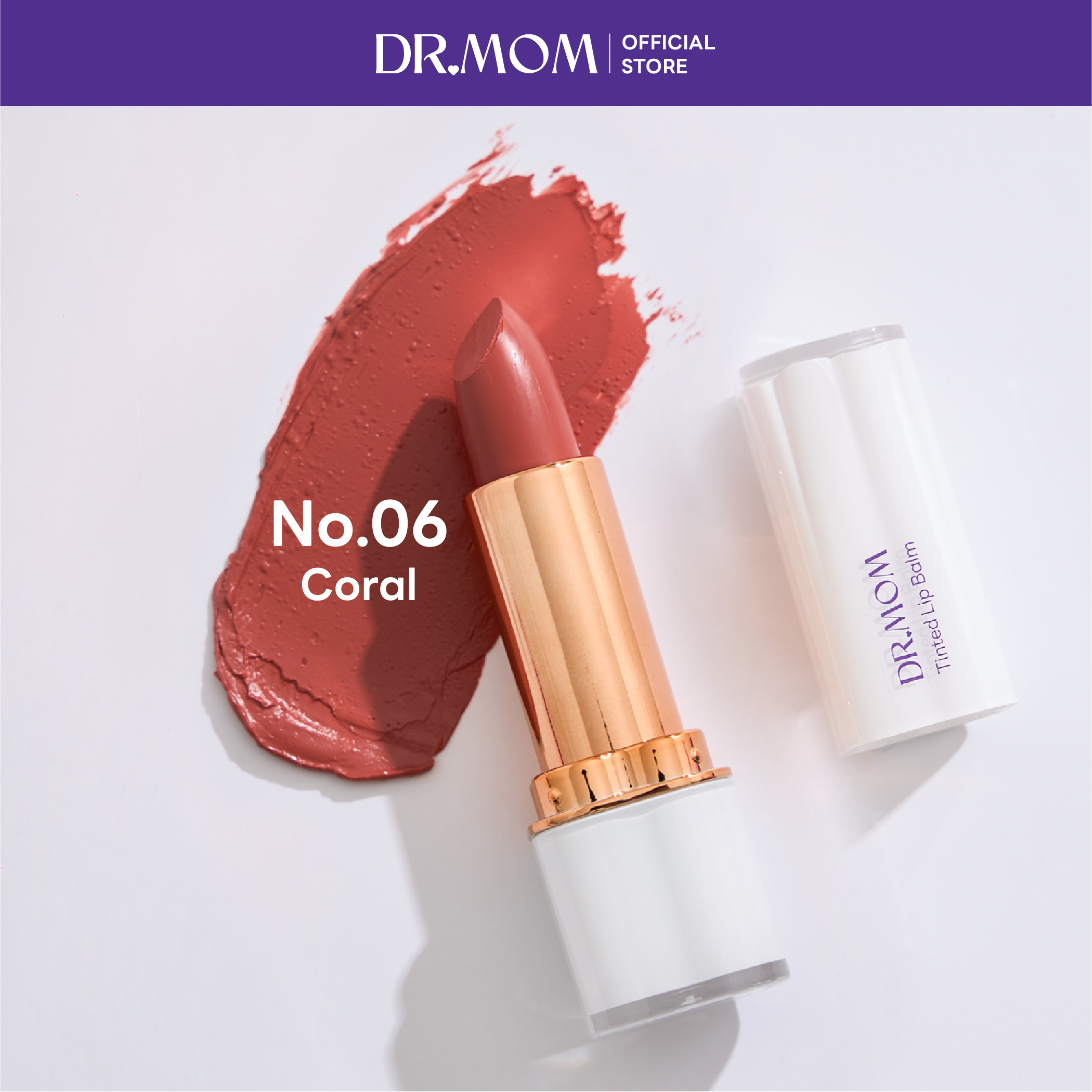 ลิปทินต์บาล์มดอกเตอร์มัม | Dr.Mom Tinted Lip Balm 3.6 g. – CORAL