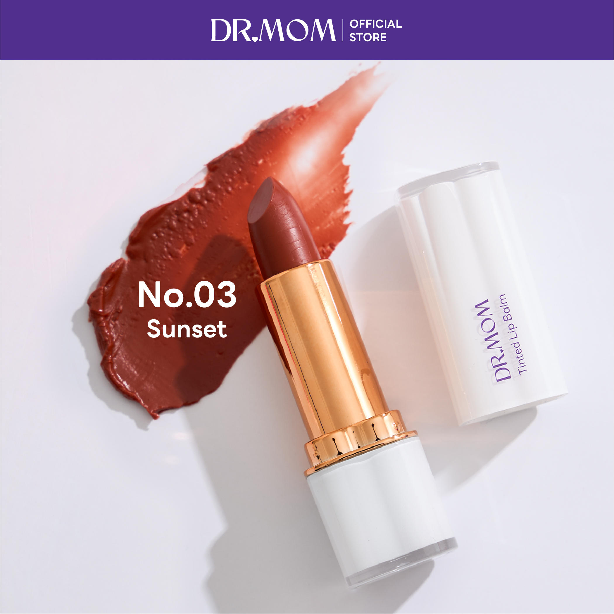 ลิปทินต์บาล์มดอกเตอร์มัม | Dr.Mom Tinted Lip Balm 3.6 g. – SUNSET