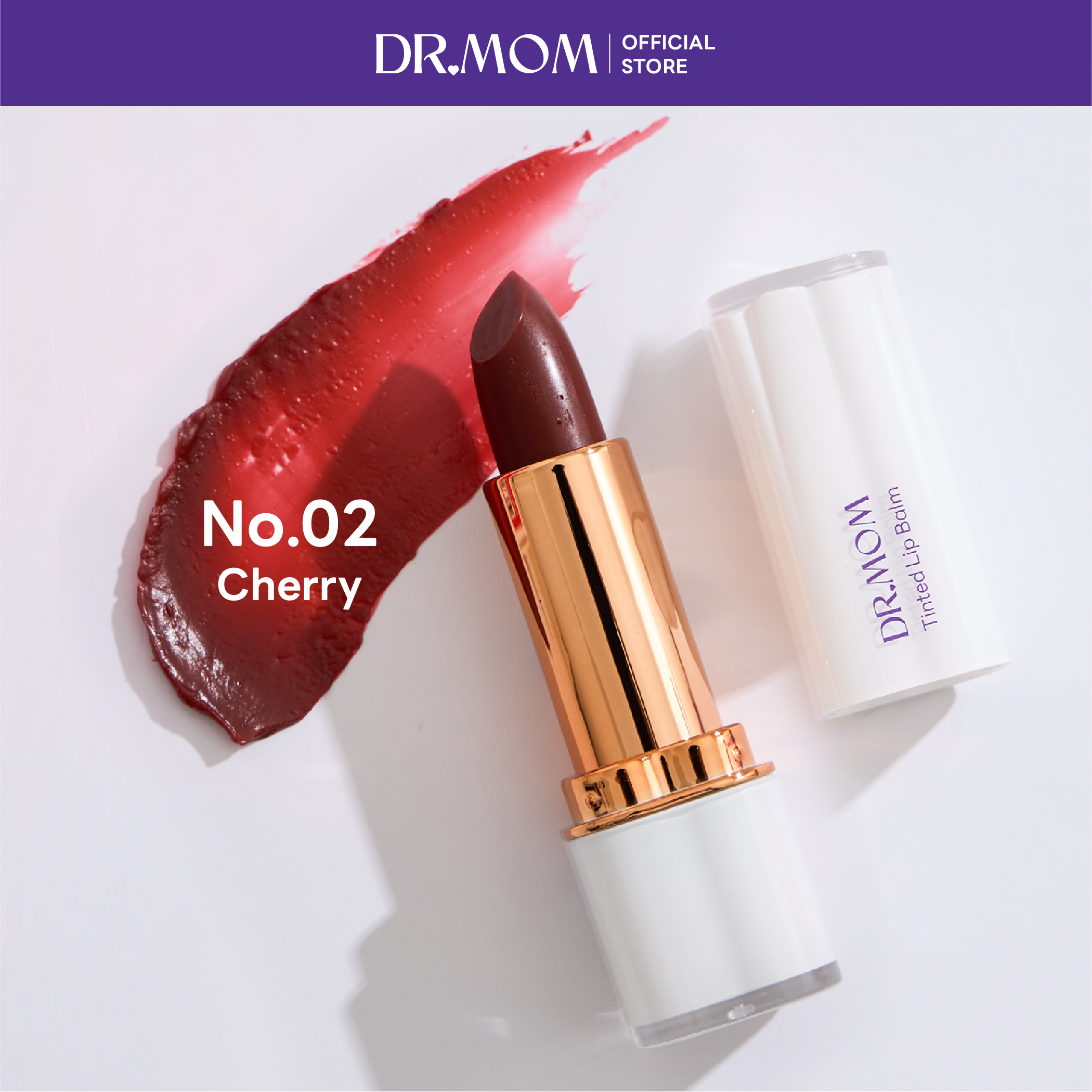 ลิปทินต์บาล์มดอกเตอร์มัม | Dr.Mom Tinted Lip Balm 3.6 g. – CHERRY